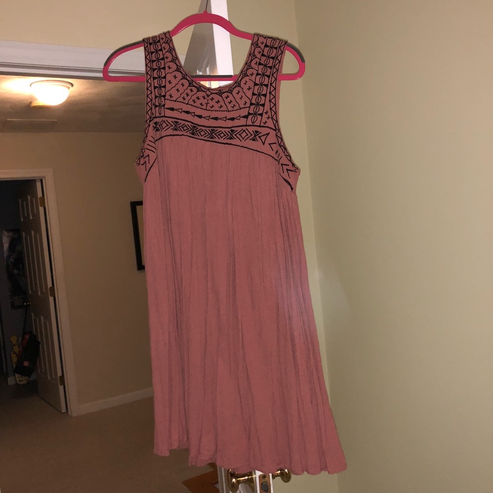 Burnt orange/peach dress with black detail